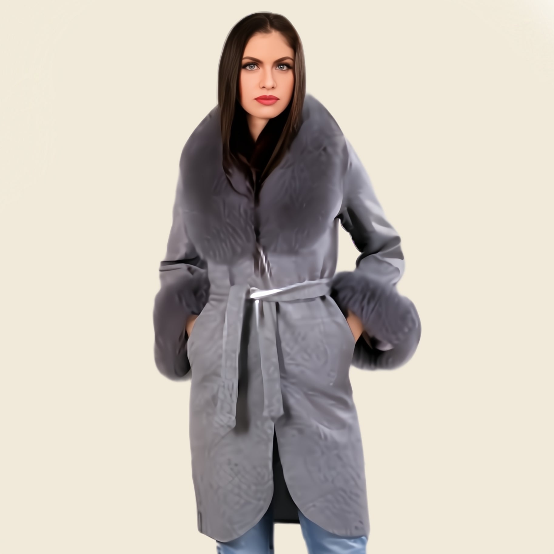 Fabric Garments With Fur Trim